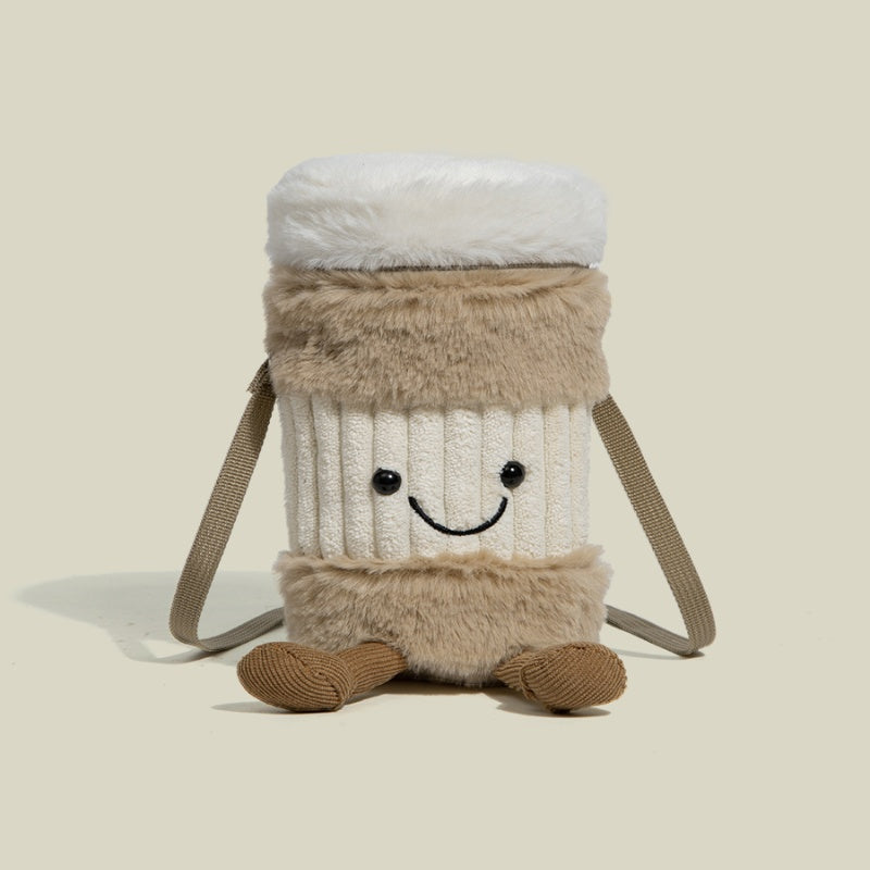 Sikunuo | Cute Happy Coffee Mug Holder Plush Bag