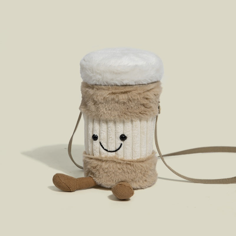 Sikunuo | Cute Happy Coffee Mug Holder Plush Bag