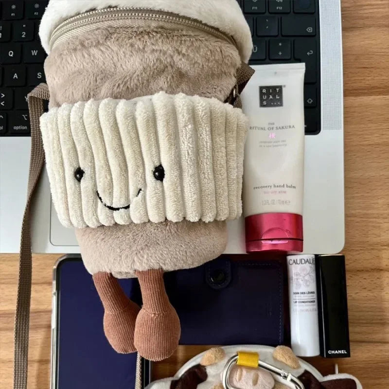 Sikunuo | Cute Happy Coffee Mug Holder Plush Bag