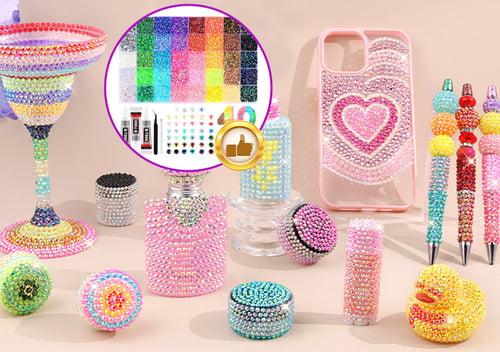 ✨ DIY Nail Flatback Rhinestones Kit | 40.000+ AB Crystal Gems with Adhesive & Pickup Tool for Salon-Quality Nail Art-8YF7