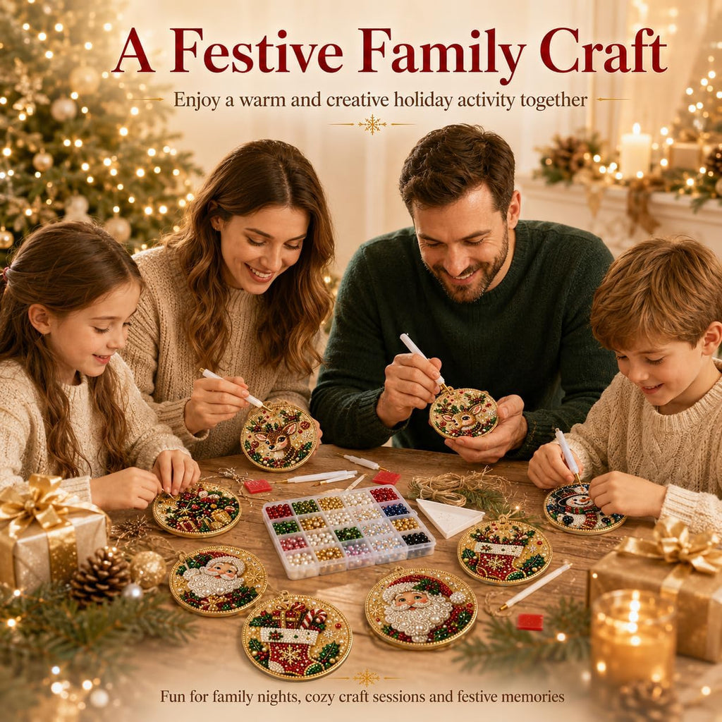 DIY Christmas Wooden Diamond Art Ornament Set