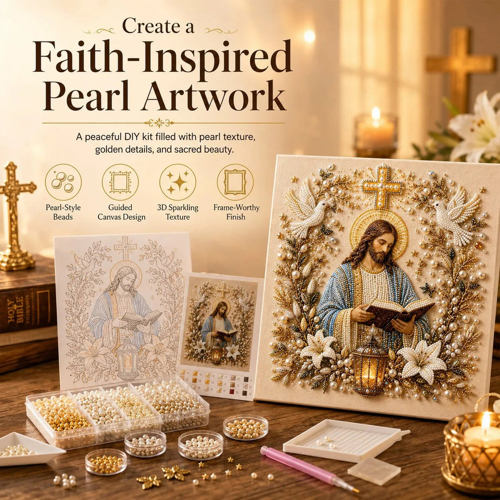 DIY 3D Pearl-Style Christian Faith Art Kit