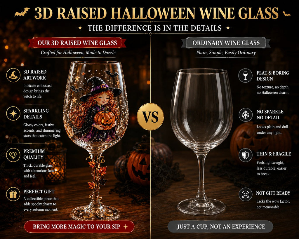 Halloween 3D Stemmed Wine Goblet