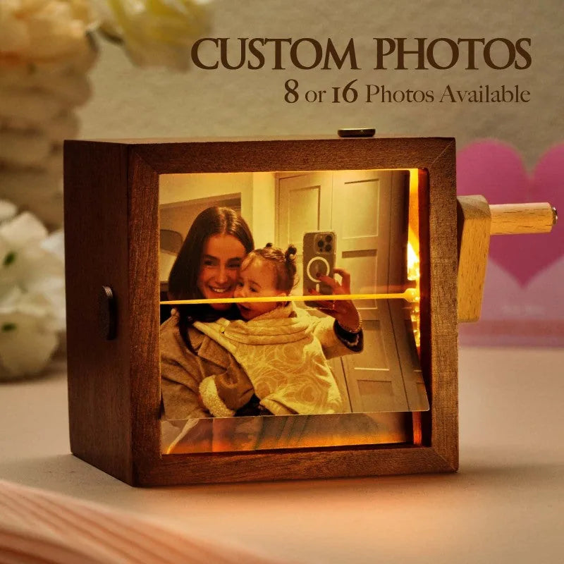 Lighted Hand-Crank Flipbook Photo Box – 16 Photos