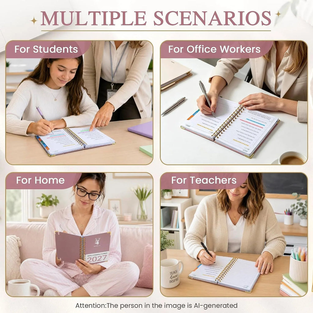 2027 A5 Deer Spiral Planner – 160 Sheets