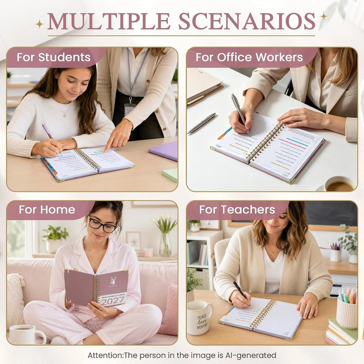 2027 A5 Deer Spiral Planner – 160 Sheets