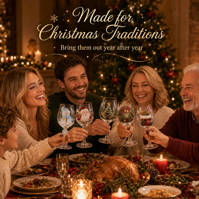 🔥 🥂Christmas 3D Wine Glass Collection Gift Box Set ✨