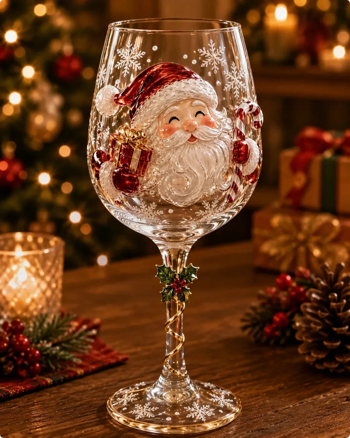 🔥 🥂Christmas 3D Wine Glass Collection Gift Box Set ✨