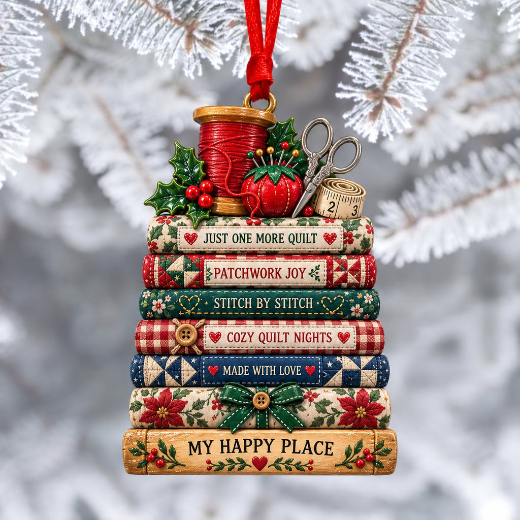 Stacked Book Keepsake Ornament