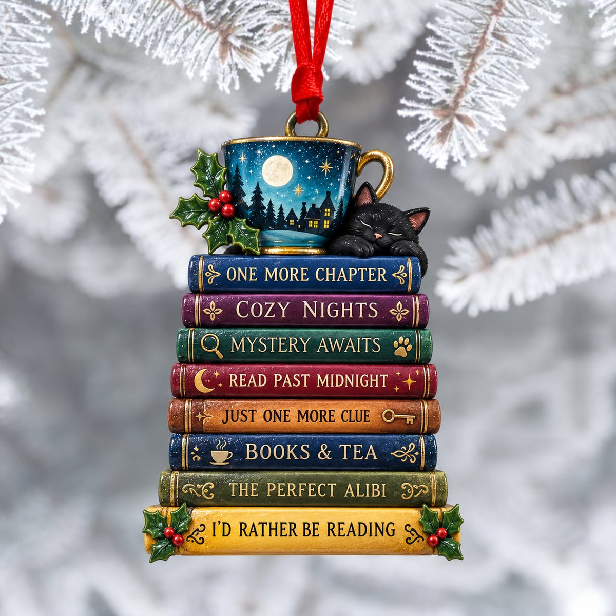 Stacked Book Keepsake Ornament