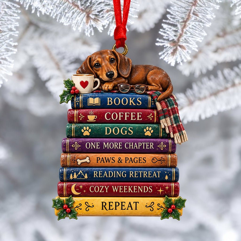 Stacked Book Keepsake Ornament
