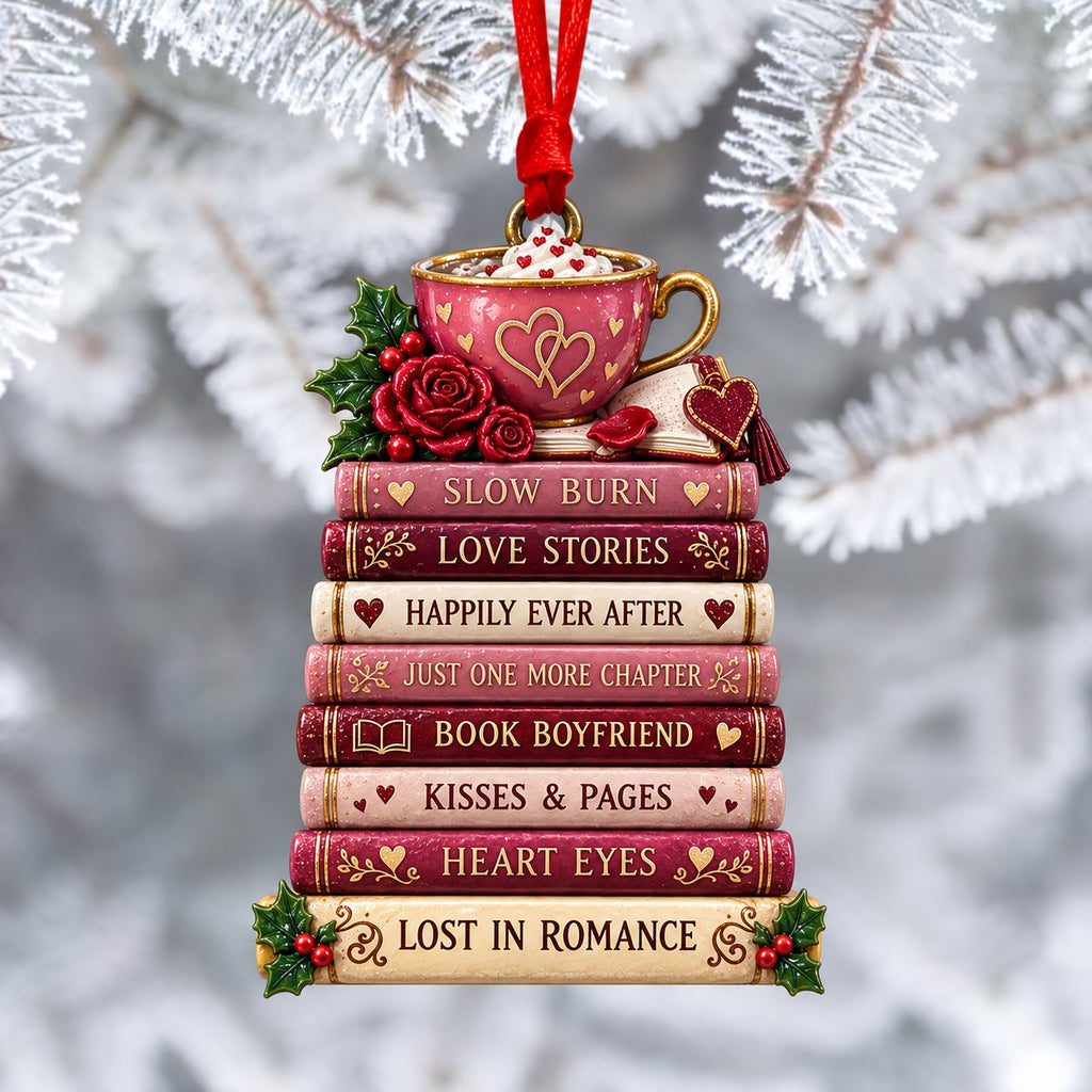 Stacked Book Keepsake Ornament
