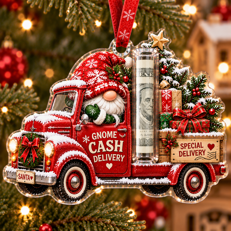 Gnome Christmas Cash Holder Ornament – Money Gift Holder