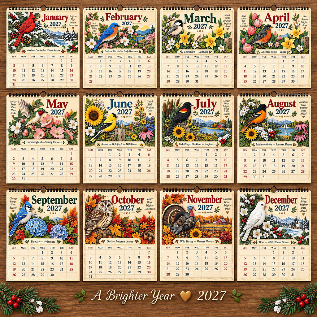 2027 Birds Of America Wall Calendar