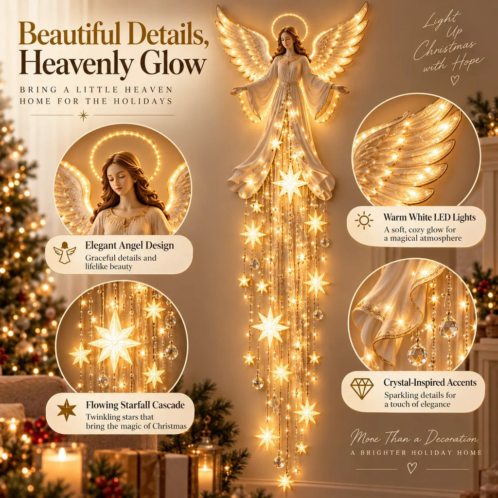 ❤️Angel Blessing Starfall Wall Light – Heavenly Christmas Wall Decor