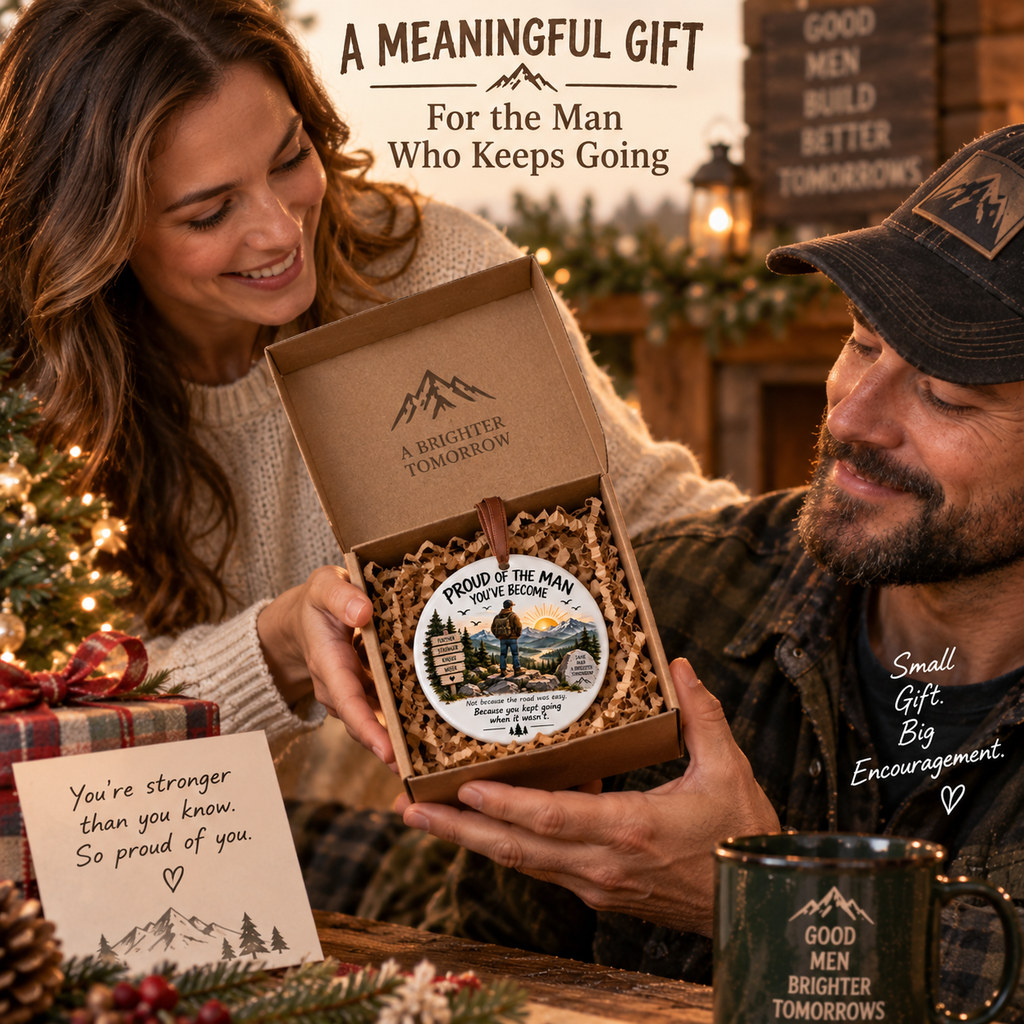 Keep Going Men’s Motivational Ornament