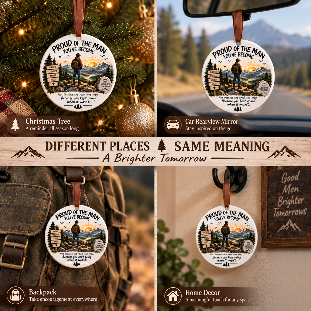 Keep Going Men’s Motivational Ornament
