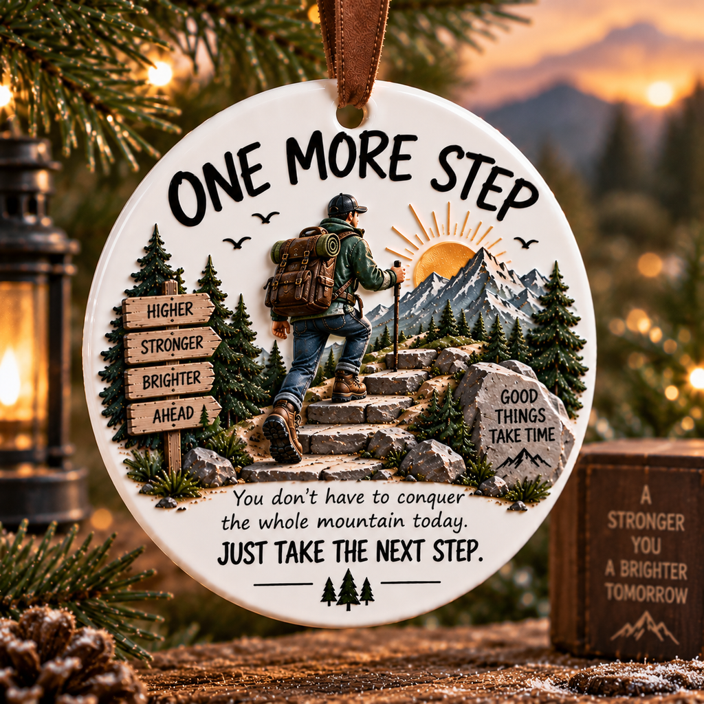 Keep Going Men’s Motivational Ornament