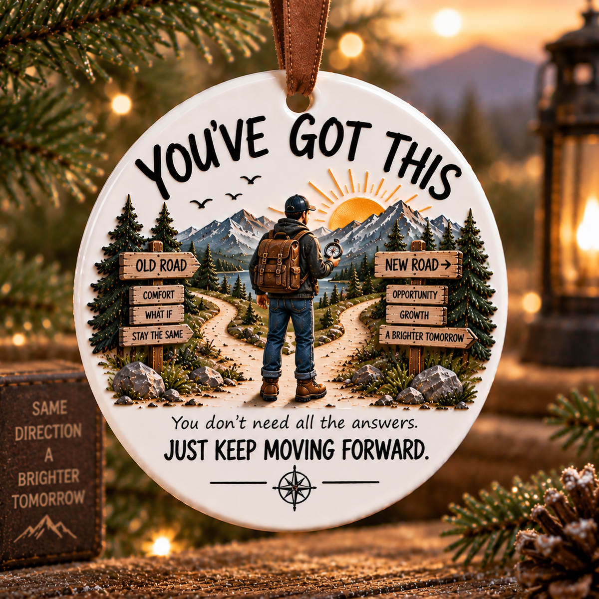 Keep Going Men’s Motivational Ornament