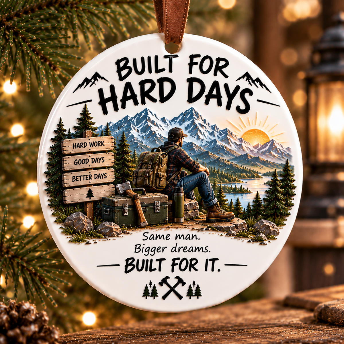Keep Going Men’s Motivational Ornament