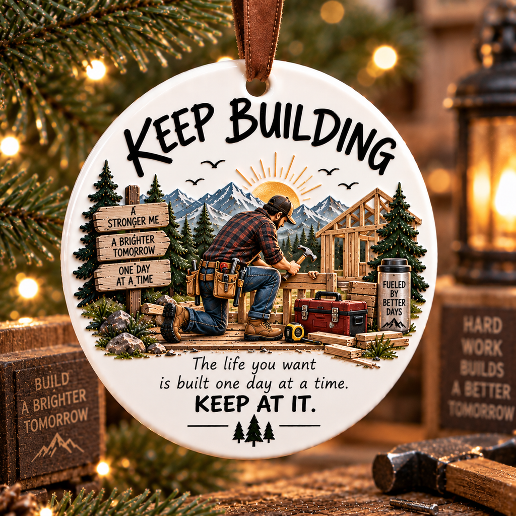 Keep Going Men’s Motivational Ornament