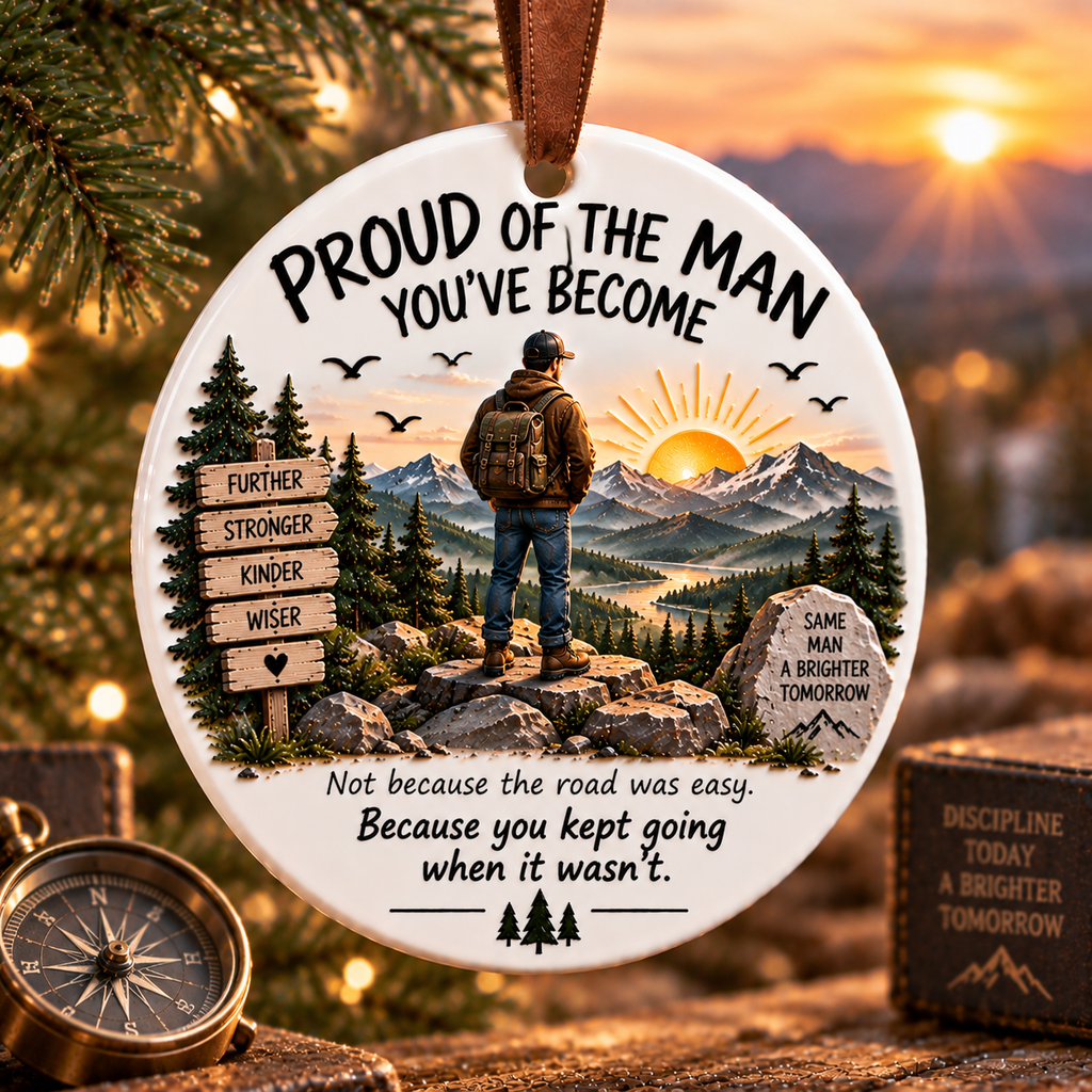 Keep Going Men’s Motivational Ornament