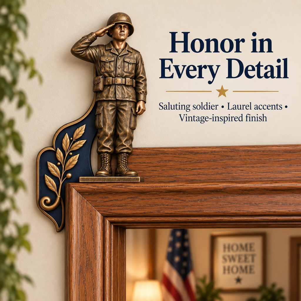 "A Veteran Lives Here" – Proudly Served 3-Piece Door Frame Decor Set