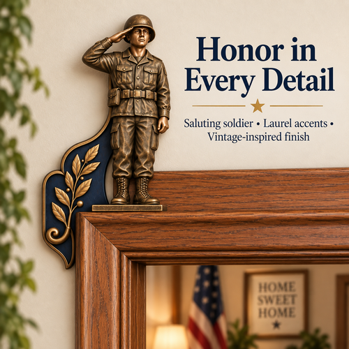 "A Veteran Lives Here" – Proudly Served 3-Piece Door Frame Decor Set