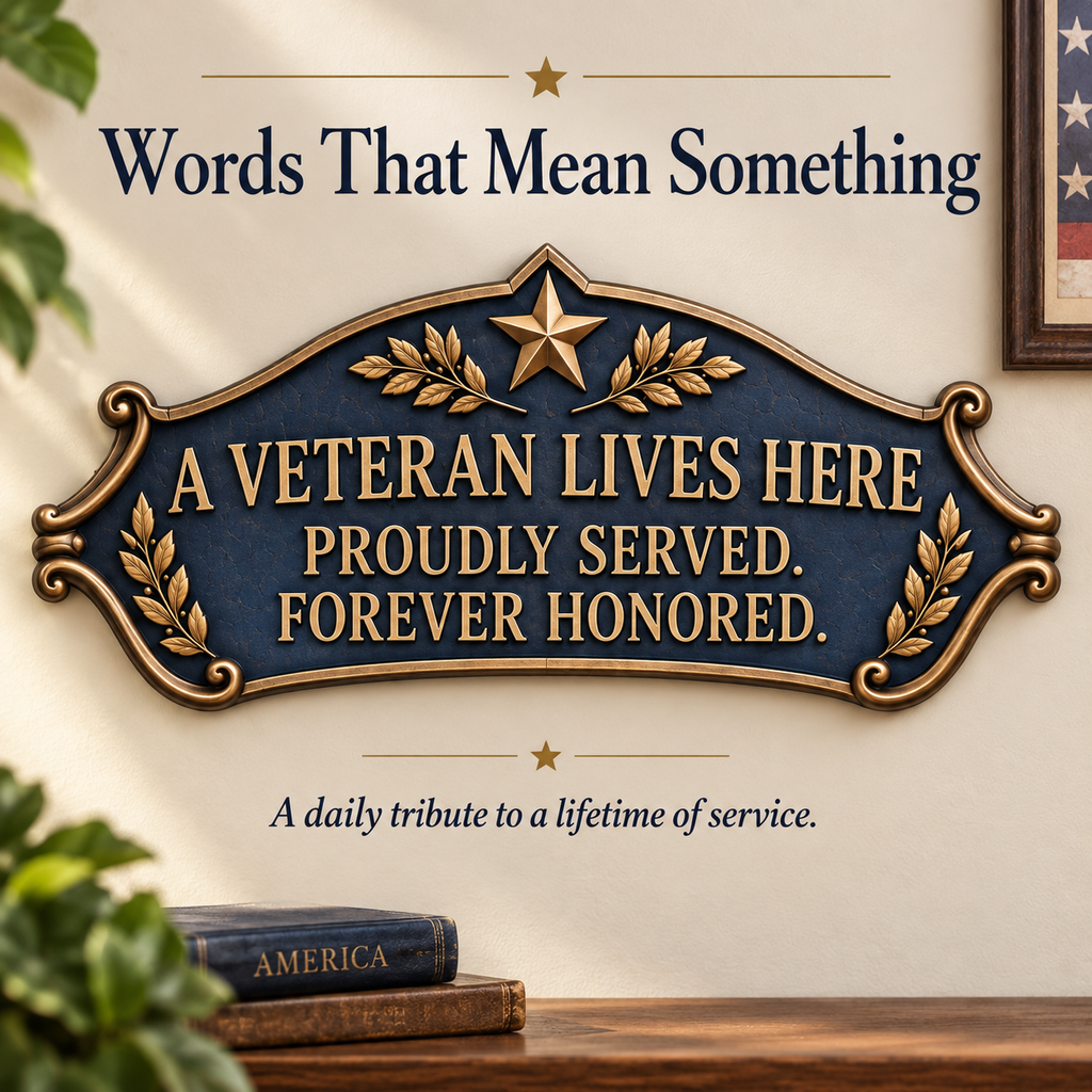 "A Veteran Lives Here" – Proudly Served 3-Piece Door Frame Decor Set