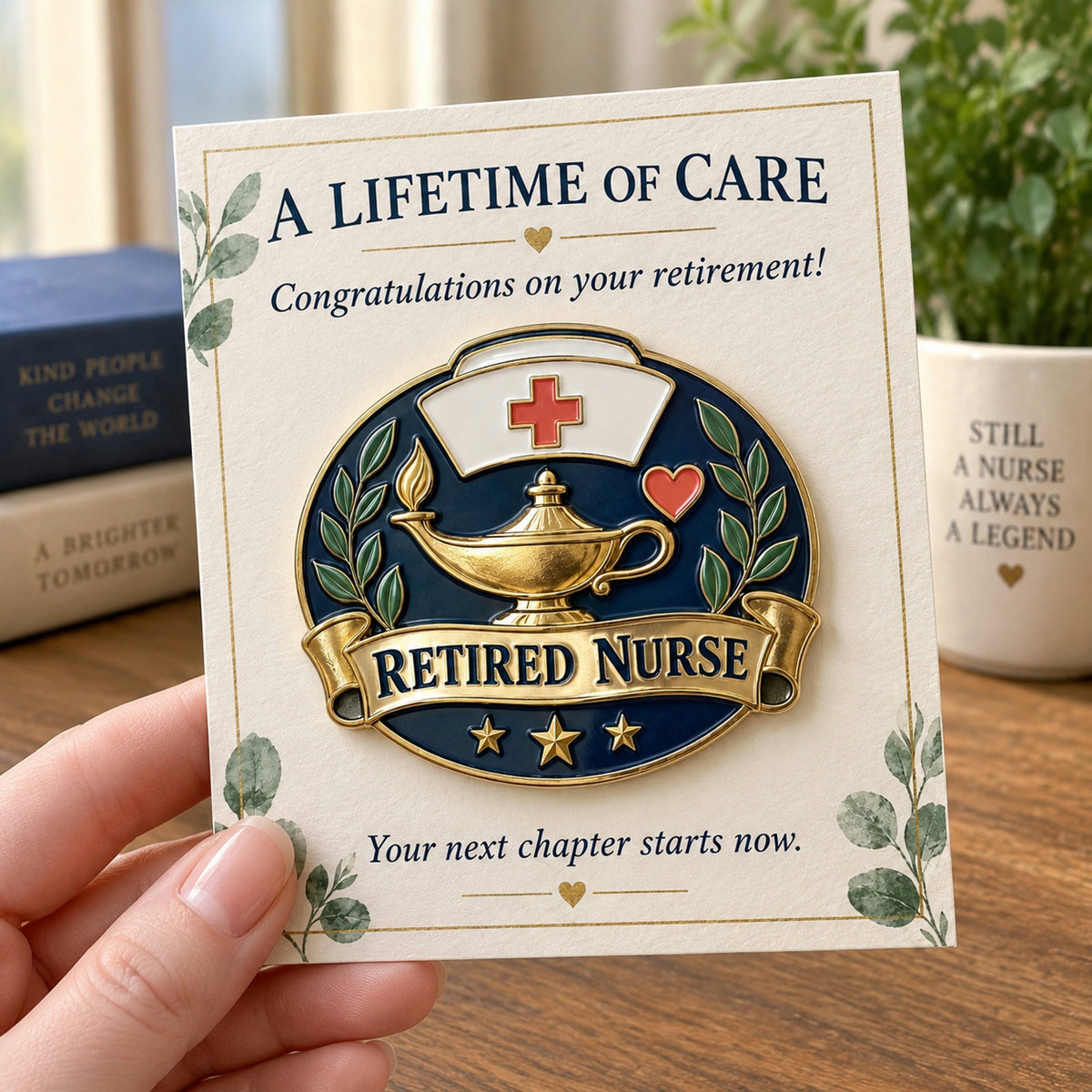 "A Lifetime of Care" Retired Nurse Commemorative Brooch