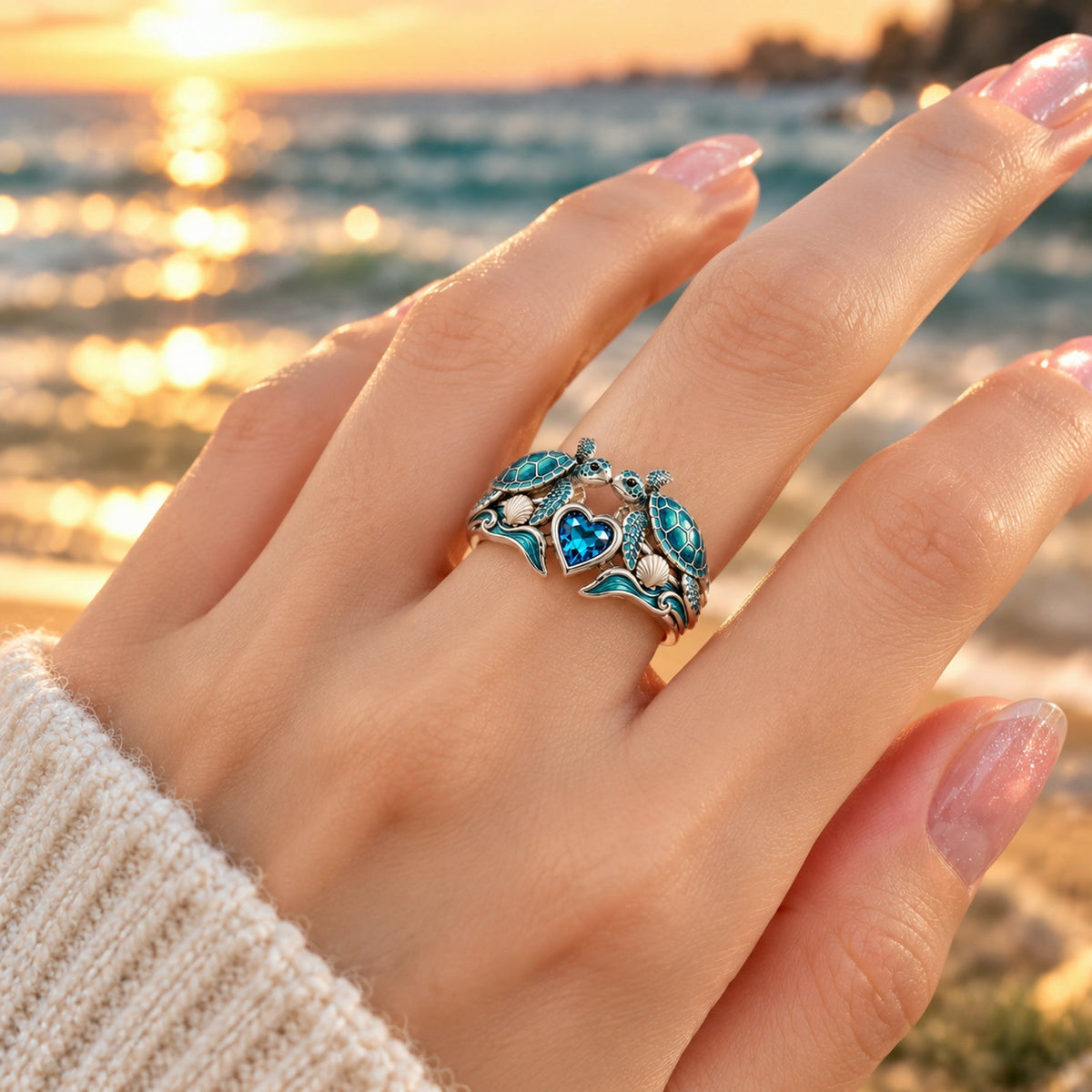 Sea Turtle Ring with Message Card