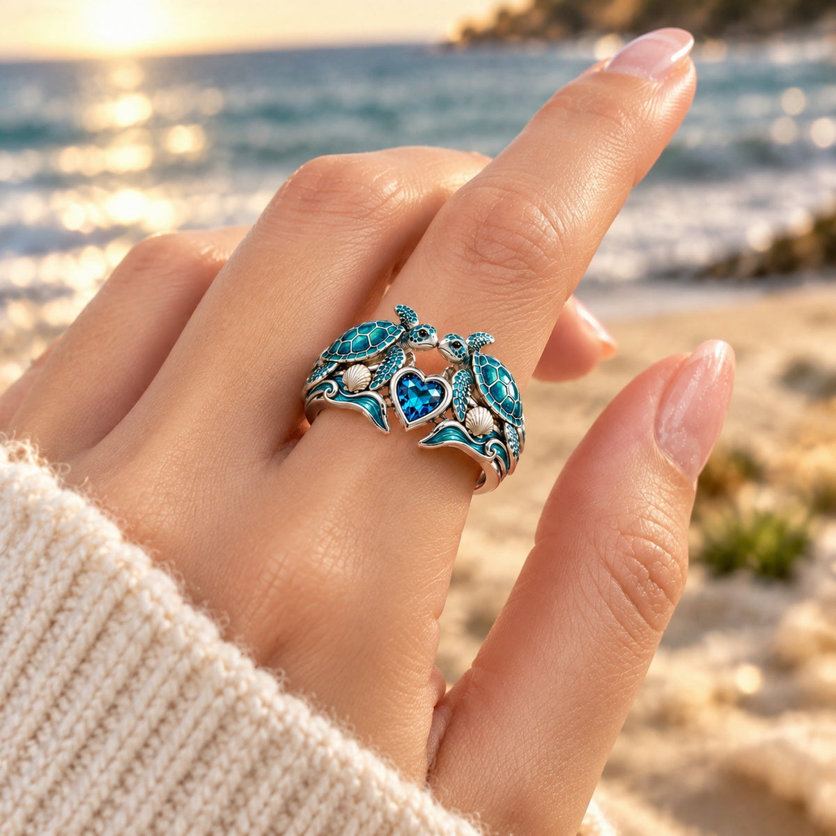 Sea Turtle Ring with Message Card