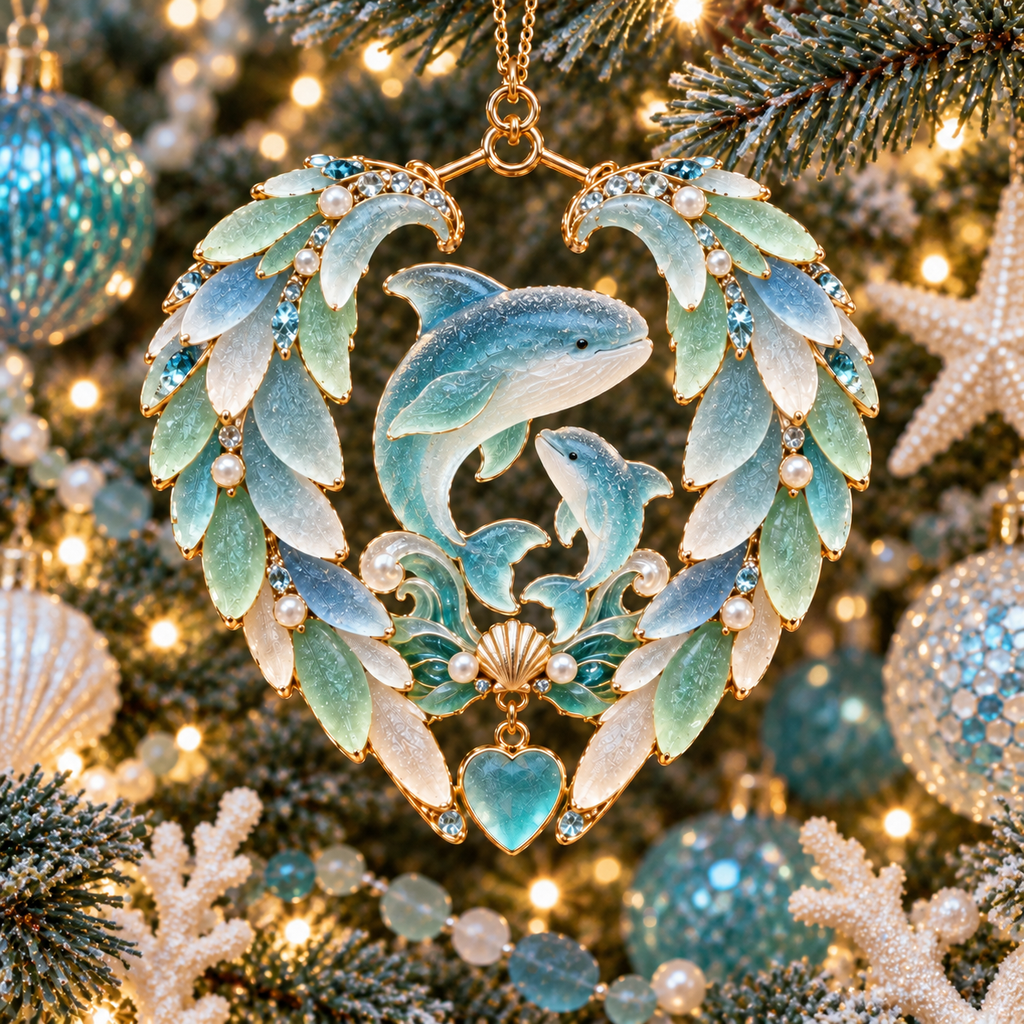 Ocean Animal Heart Christmas Ornament