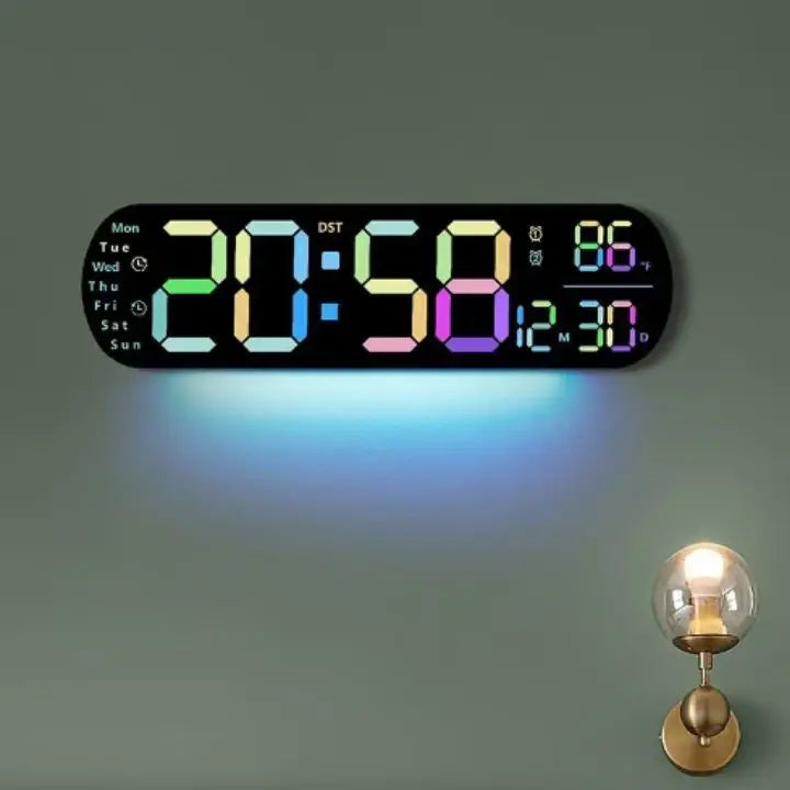 Sikunuo | Digital Wall Clock Large LED Display with Remote Control