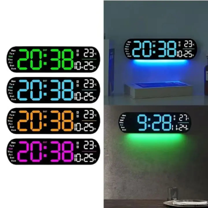 Sikunuo | Digital Wall Clock Large LED Display with Remote Control