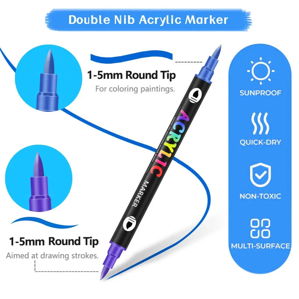 Sikunuo | Double-sided acrylic marker – For creative projects & gifts