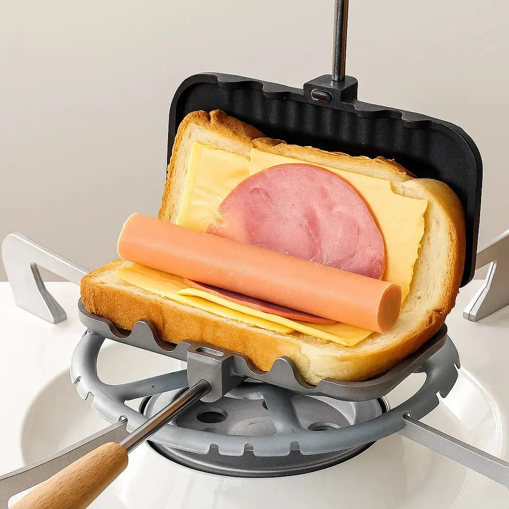 Sikunuo | Double-sided Sandwich Pan – Non-stick & compact made of aluminum cast