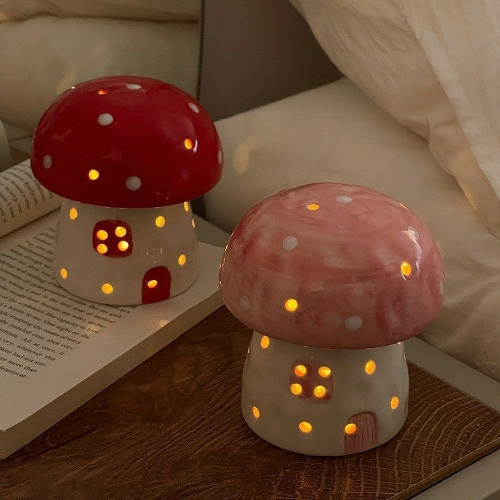 Sikunuo | Dreamy Mushroom Shape Ceramic Bedside Lamp