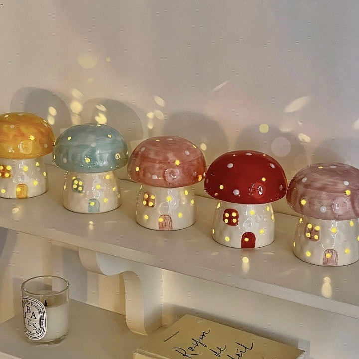 Sikunuo | Dreamy Mushroom Shape Ceramic Bedside Lamp