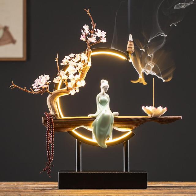 Sikunuo | Handmade Fairy Lady Waterfall Backflow Incense Burner