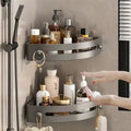 Sikunuo | Corner Shower Shelf – Space-saving Wall Storage for Your Bathroom