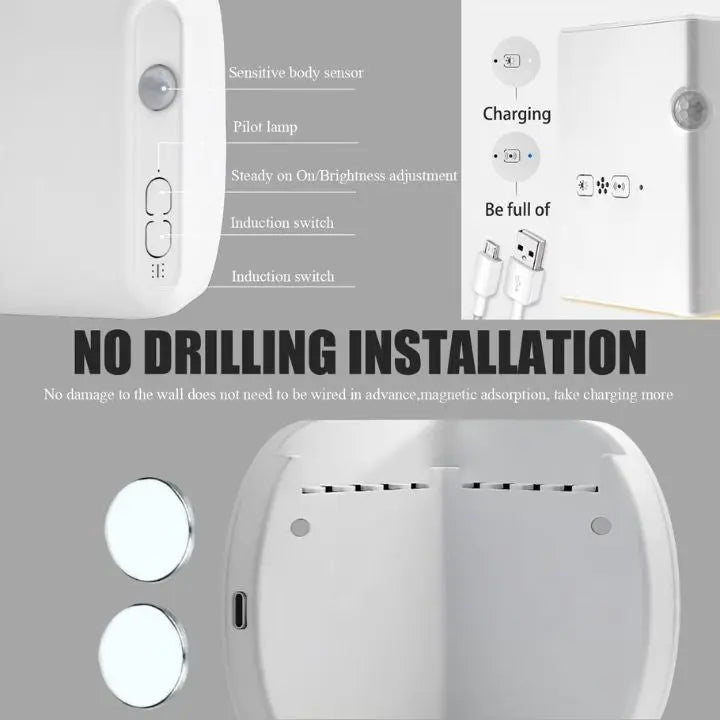 Sikunuo | Corner Night Light with Motion Sensor – Wireless LED Light with Shock PRedection