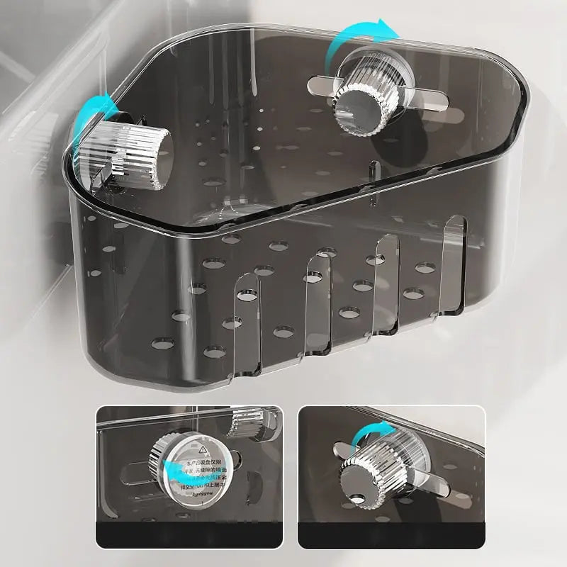 Sikunuo | Corner shelf with suction cup – Drill-free & space-saving