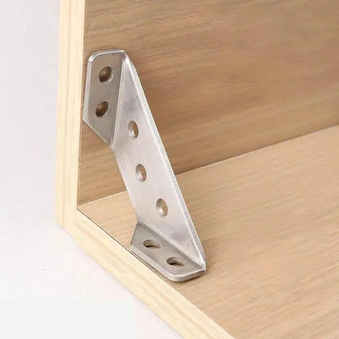 Sikunuo | Corner connector made of stainless steel – Rust-free trapezoidal brace angle for stability (10 pieces)
