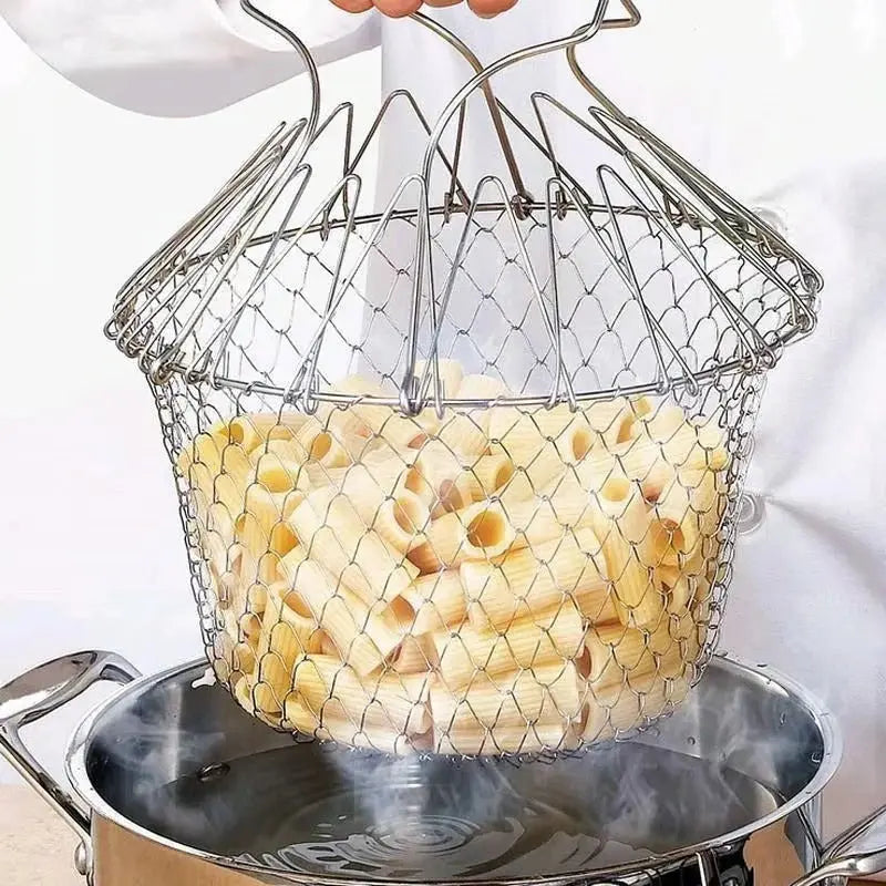 Sikunuo | Stainless Steel Cooking Basket with Handles – Easy Draining & Serving