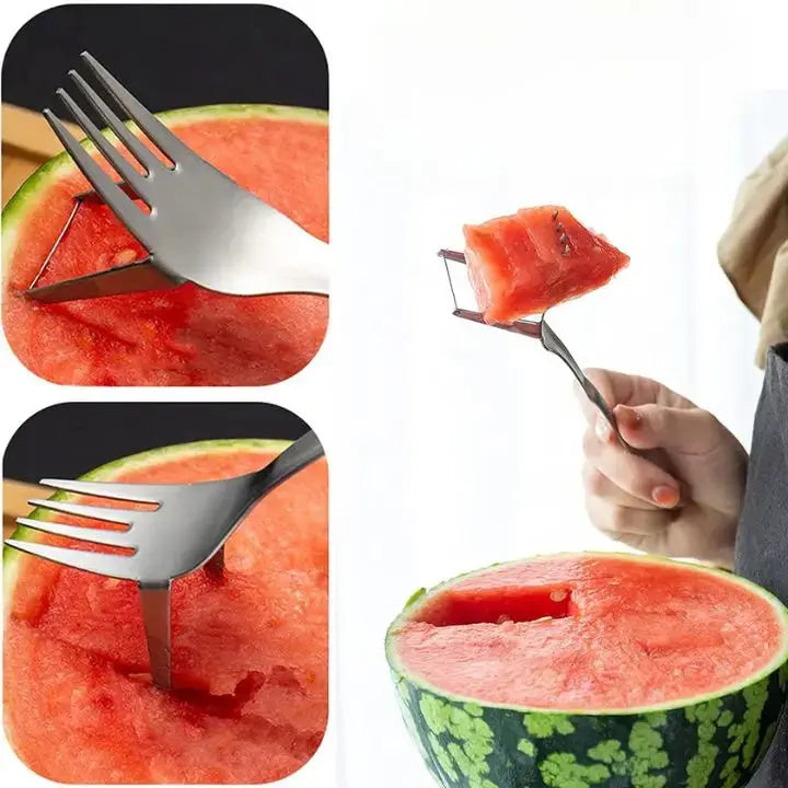 Sikunuo | Stainless Steel Watermelon Cube Cutter & Serving Fork
