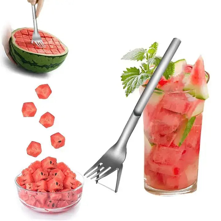 Sikunuo | Stainless Steel Watermelon Cube Cutter & Serving Fork