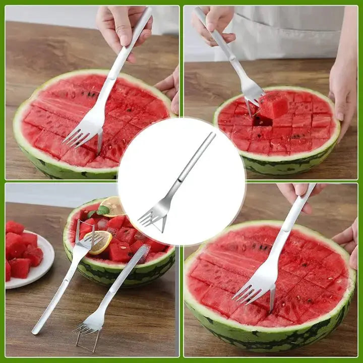 Sikunuo | Stainless Steel Watermelon Cube Cutter & Serving Fork