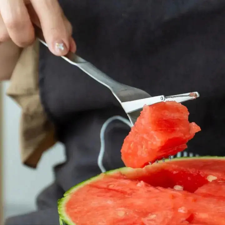 Sikunuo | Stainless Steel Watermelon Cube Cutter & Serving Fork