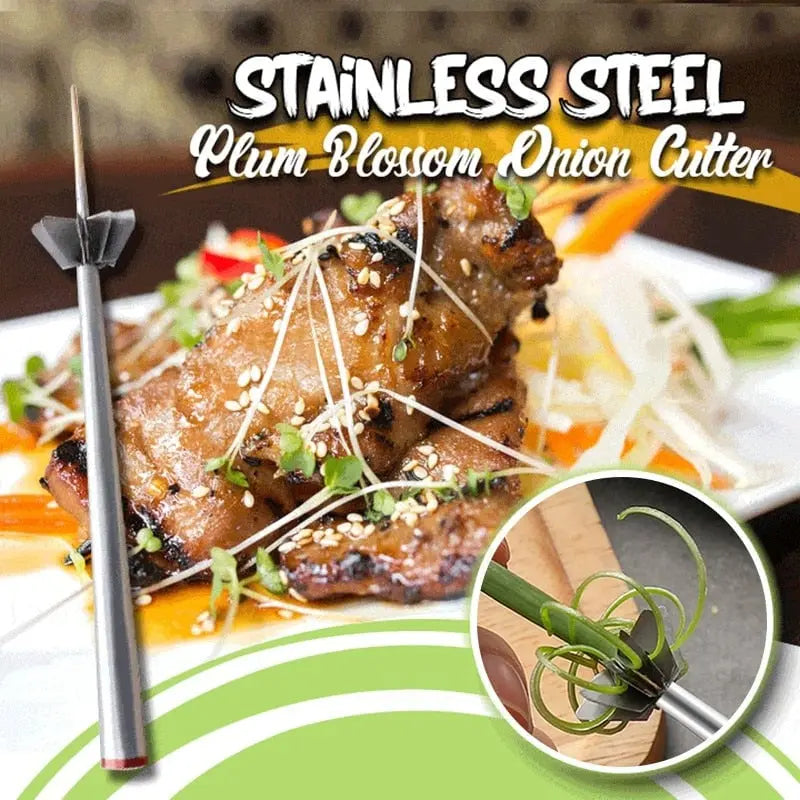 Sikunuo | Stainless Steel Onion Slicer – for even strips and decorative presentation